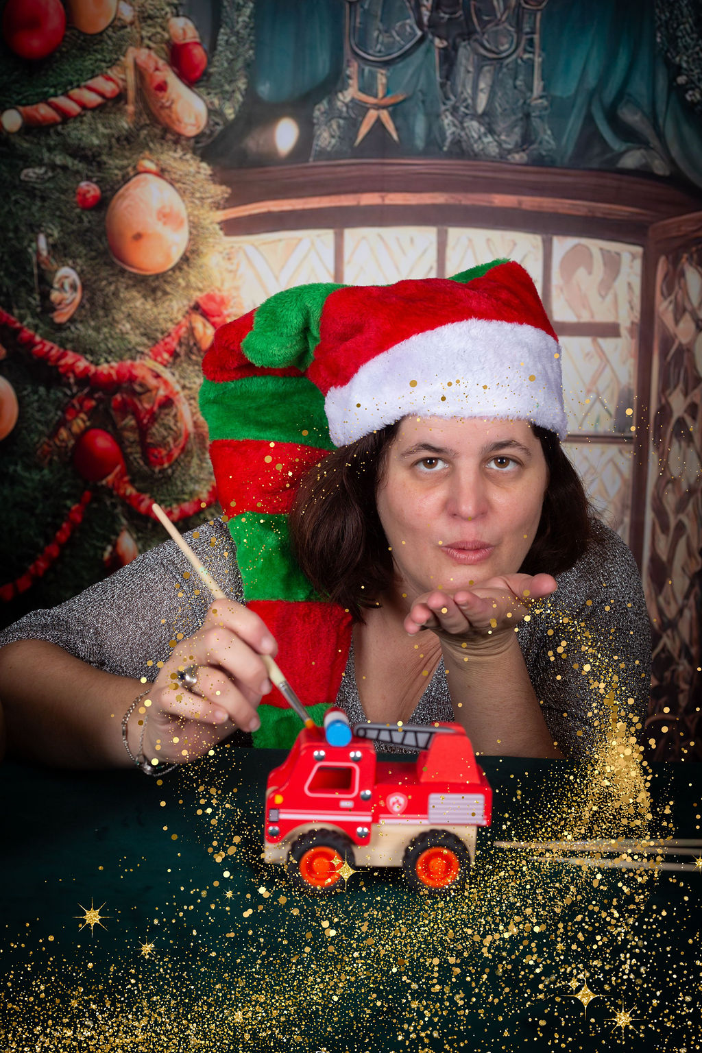 Fabienne célébrant l'esprit de noël