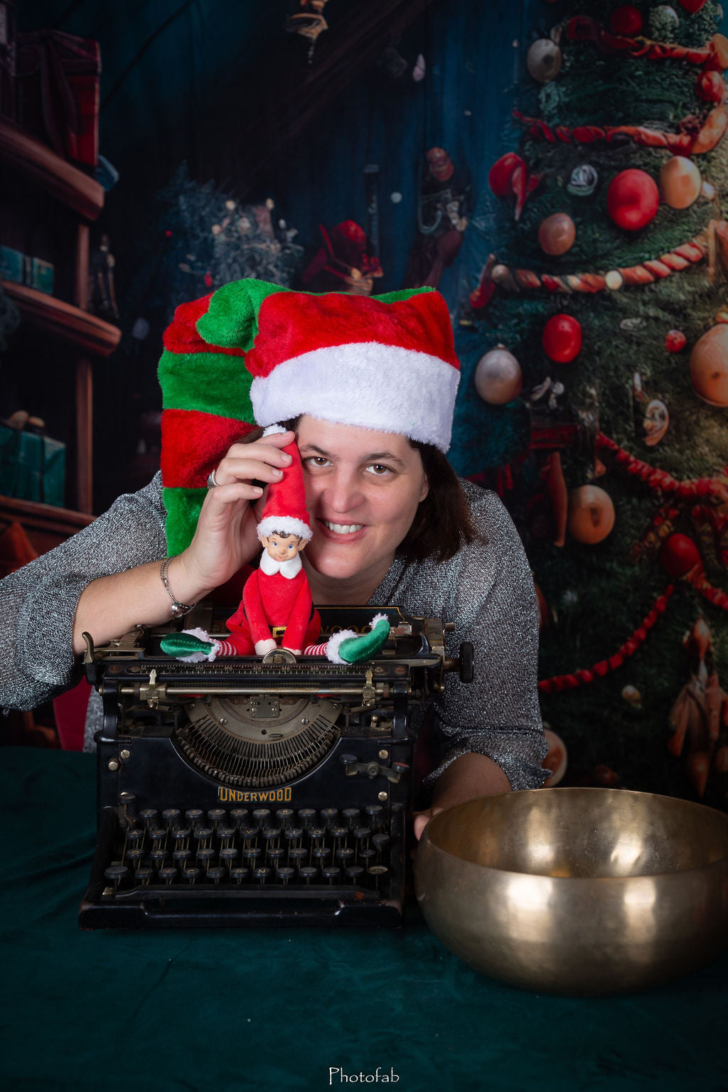 Fabienne célébrant l'esprit de noël